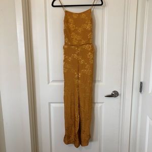 Urban Outfitters Mustard Yellow Open-back Pantsuit